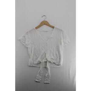 NWOT Lush white button down t‎ shirt womens XS cottagecore fairy boho ethereal